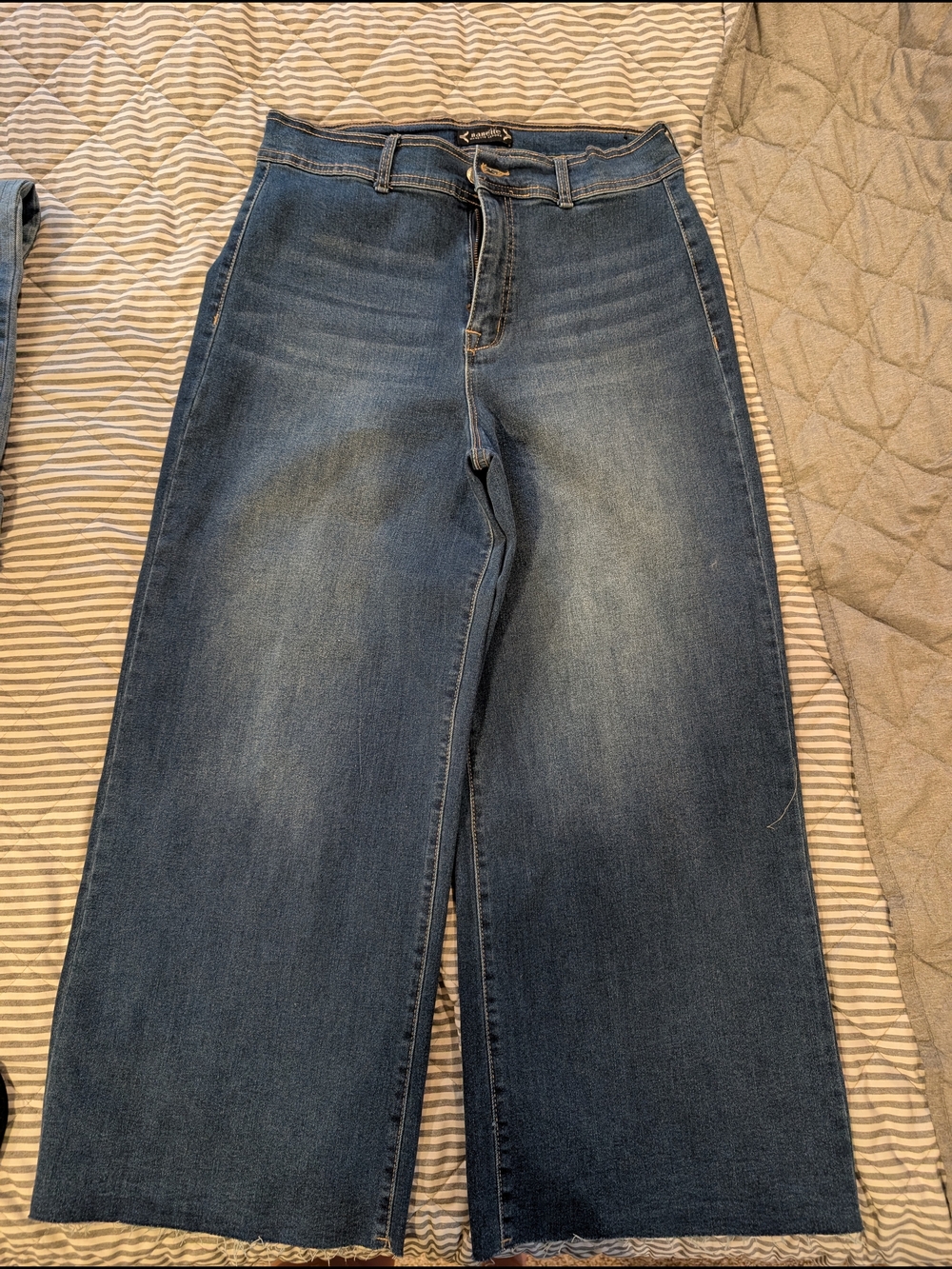 Nanette Lepore Wide-Leg Faded Blue Jeans
